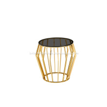 Gold Corner Table with Smoked Grey Glass